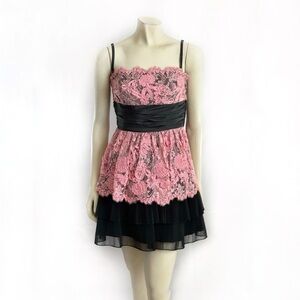 Betsey Johnson Cotton Tape Strapless Dress Size 8
